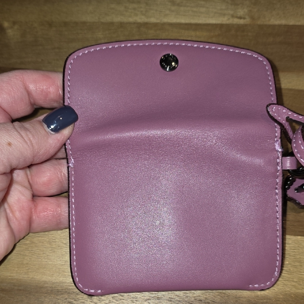 Coach 1941 Metallic Primrose Leather Card Pouch - Picture 4 of 7
